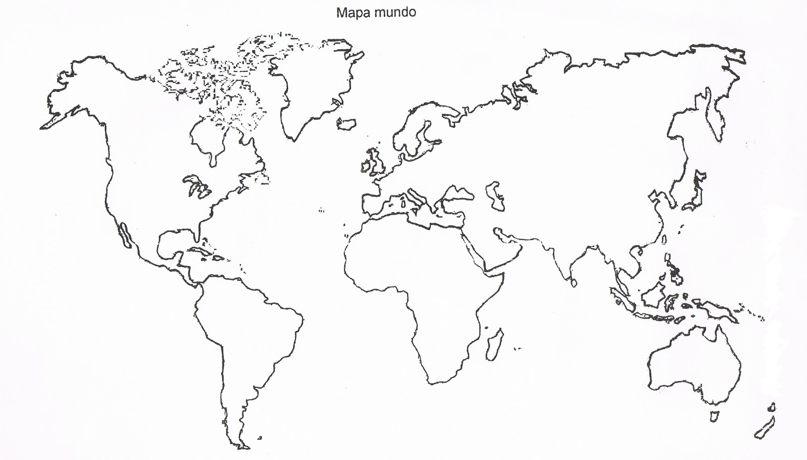Mapa politico mundial mudo